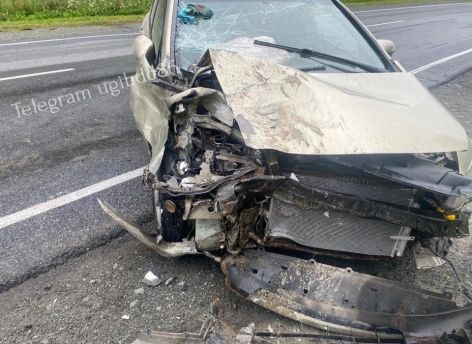 ​На трассе «Югра» водитель Honda спровоцировал опрокидывание другого авто