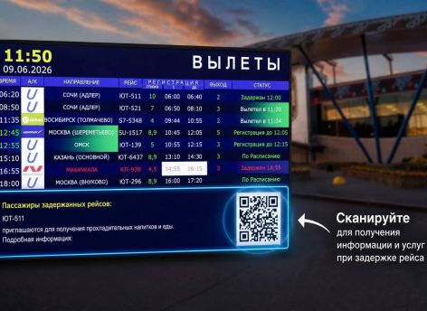 Сургутский аэропорт при помощи QR-кодов упростил получение напитков и питания при задержке вылета