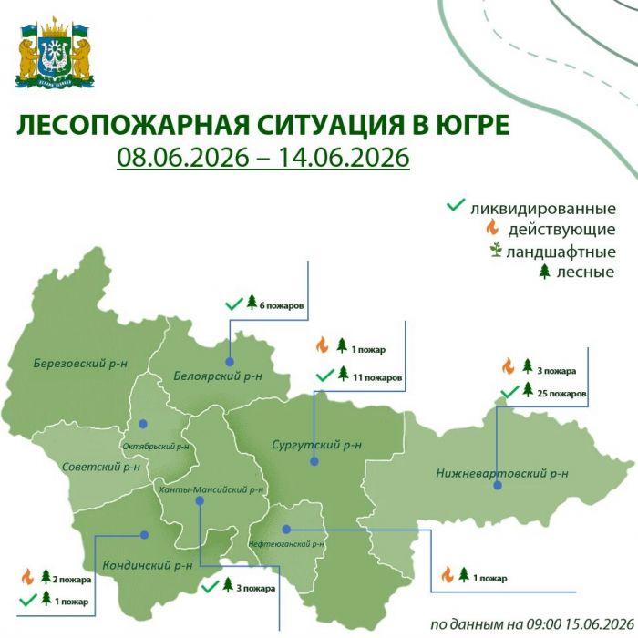 За неделю в Югре потушили 46 лесных пожаров