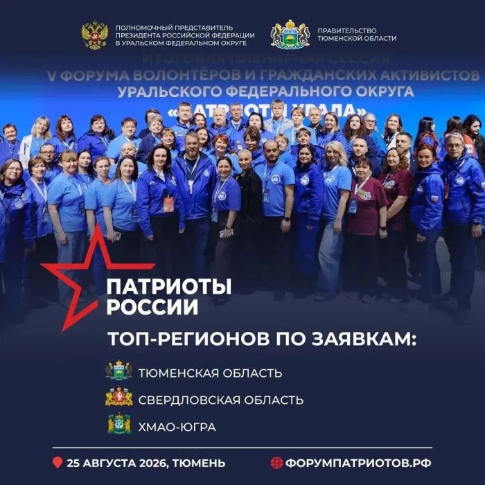 ​На форум «Патриоты России» в Тюмени зарегистрировались 1727 человек из 71 региона