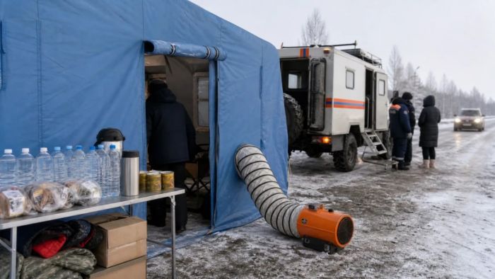 Спасатели Югры подготовили 55 пунктов обогрева для водителей и пассажиров на трассах региона
